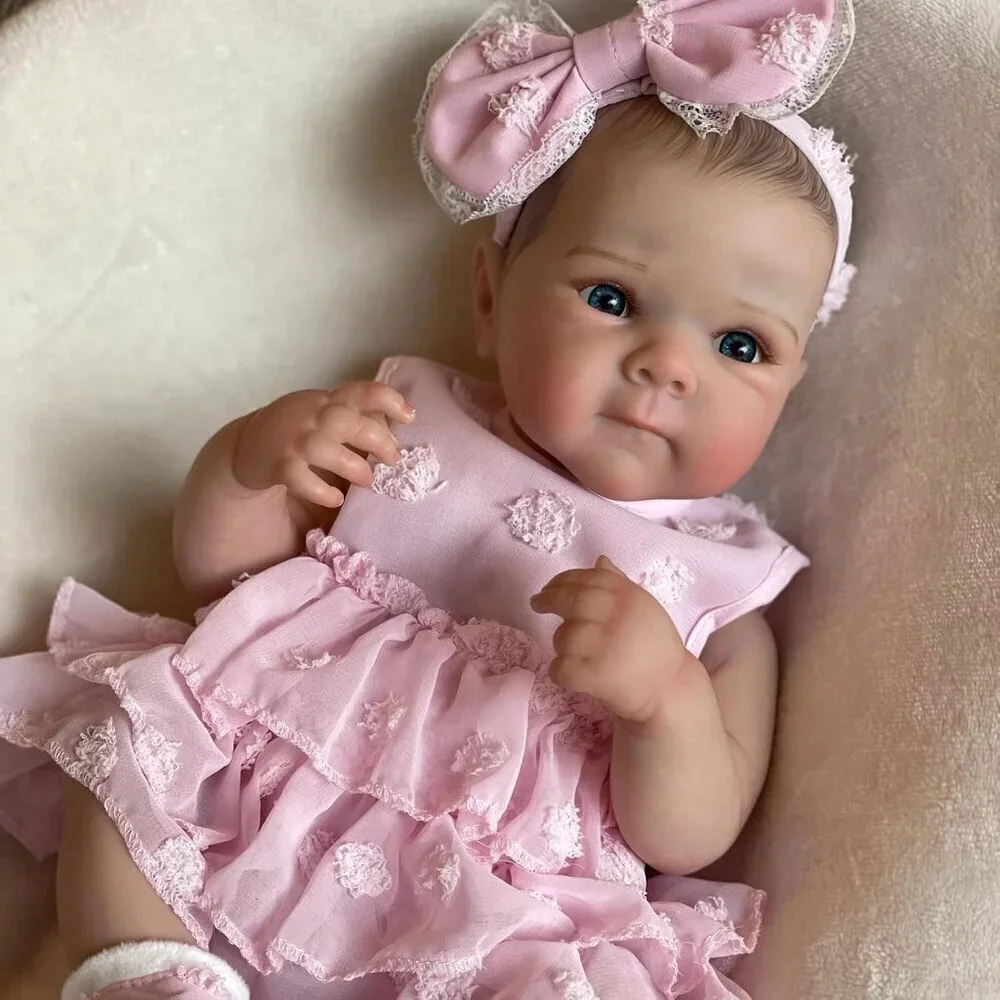 🆕20inch Soft Vinyl Body Newborn Baby Poseable Limbs Open Eyes Reborn Mia Girl